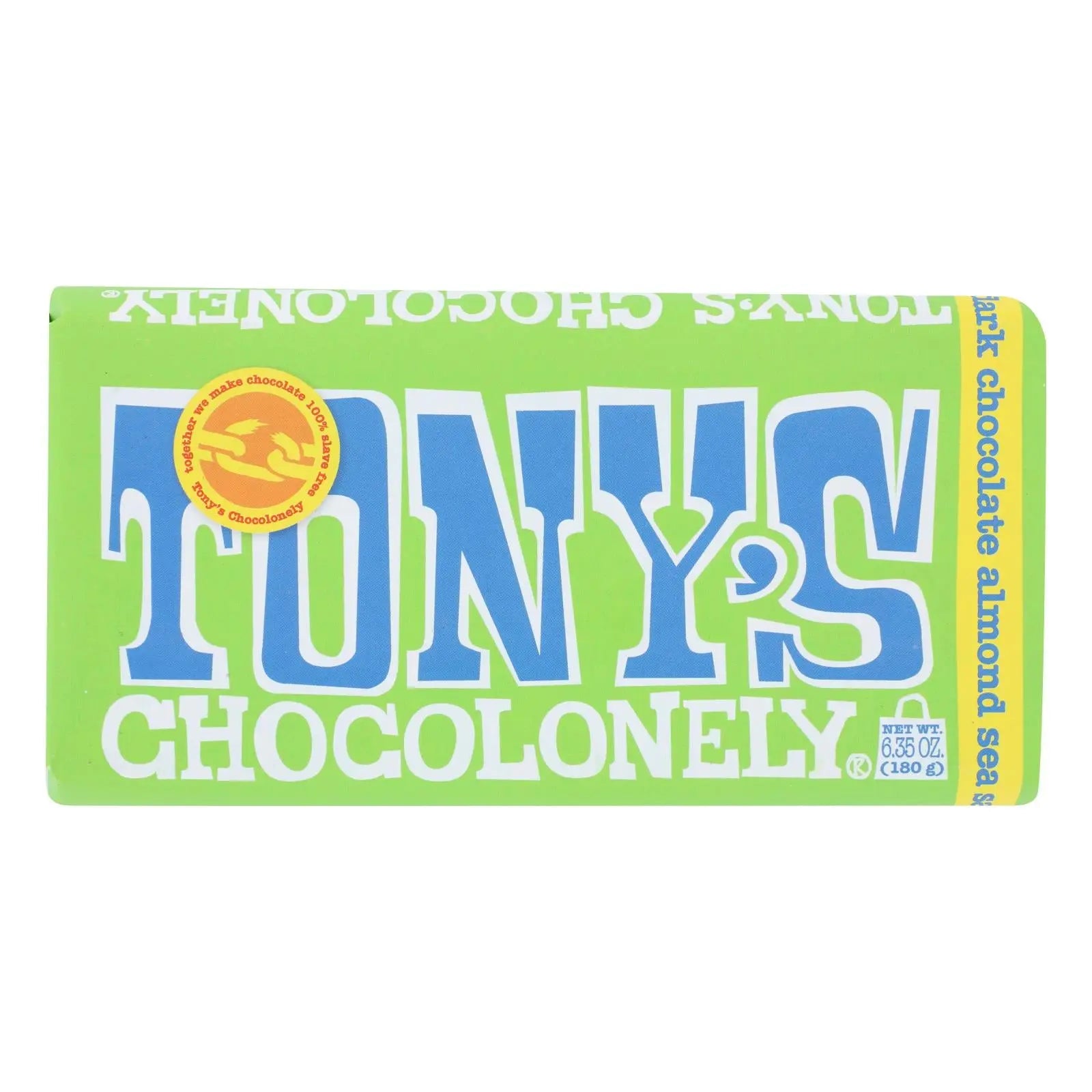 Tony's Chocolonely - Bar Chocolate Dk Almond Sea Salt 51% - Case Of 15 - 6.35 Oz Tony's Chocolonely
