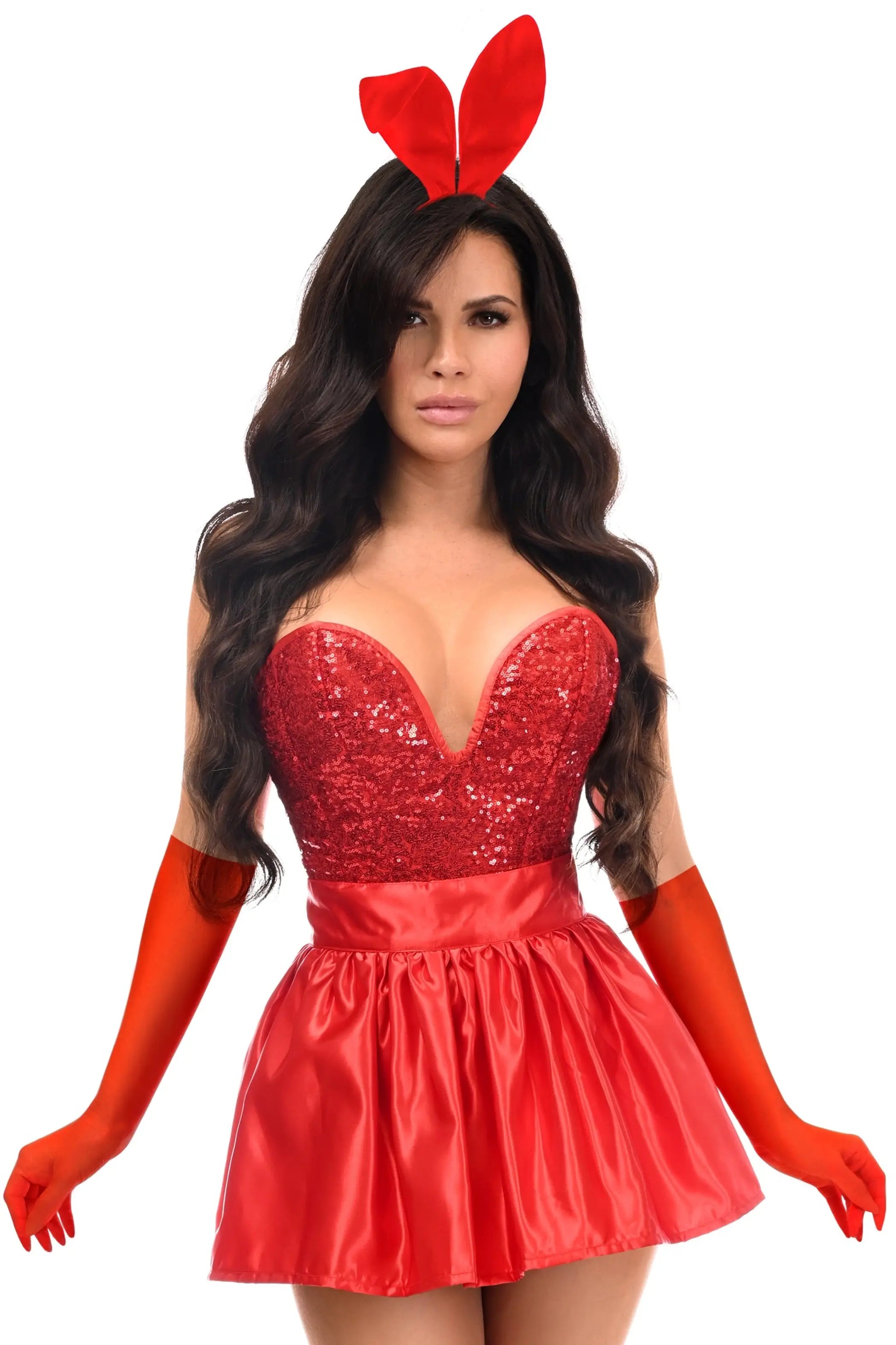 Top Drawer 5 PC Premium Red Bunny Corset Costume Daisy Corsets