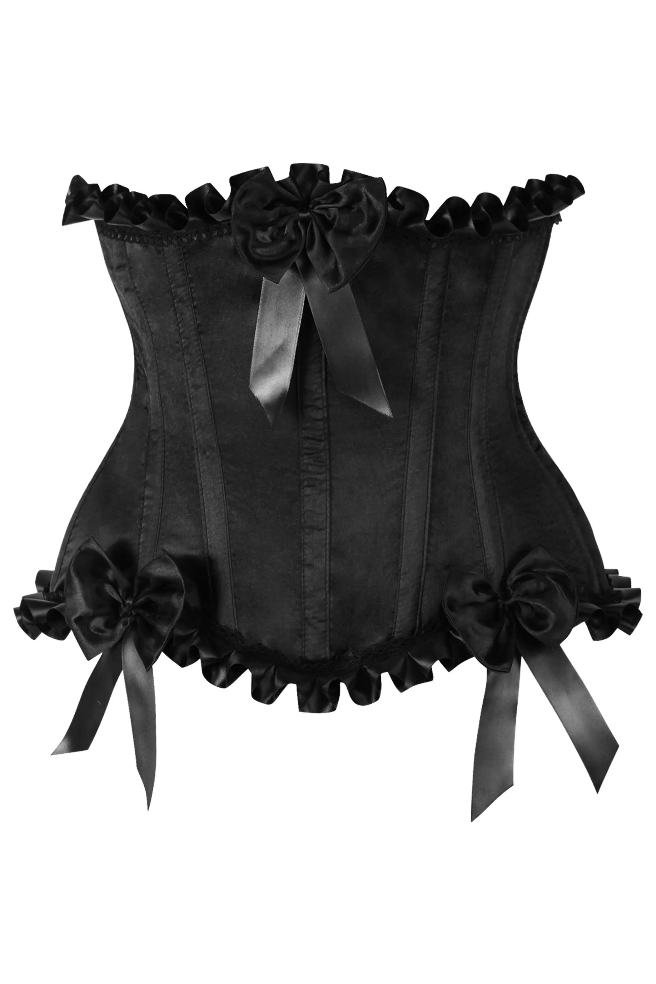 Top Drawer Black Steel Boned Burlesque Underbust Corset Waist Cincher Daisy Corsets