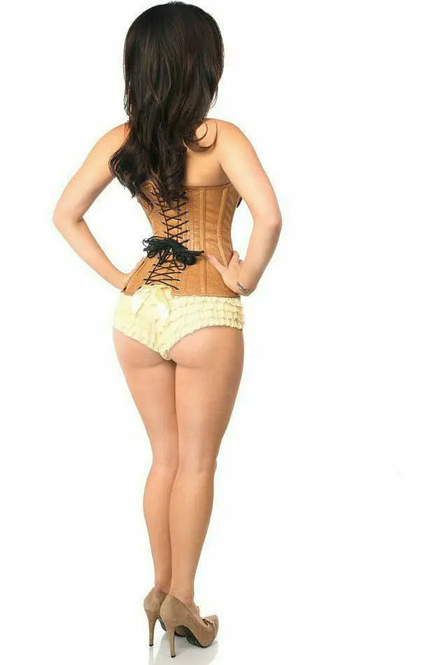 Top Drawer Faux Leather Steel Boned Ren Faire Corset Daisy Corsets