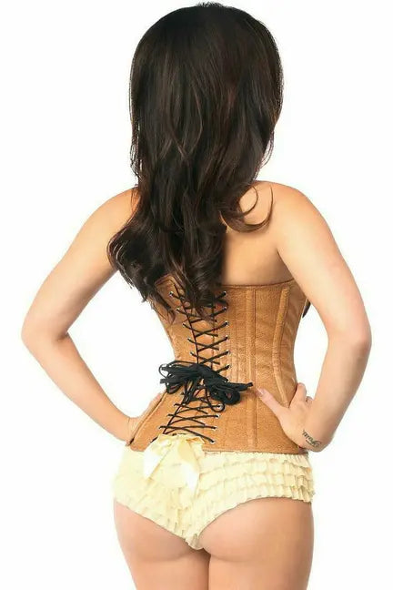 Top Drawer Faux Leather Steel Boned Ren Faire Corset Daisy Corsets