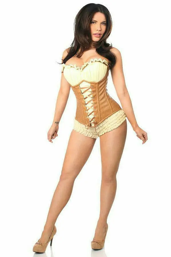 Top Drawer Faux Leather Steel Boned Ren Faire Corset Daisy Corsets