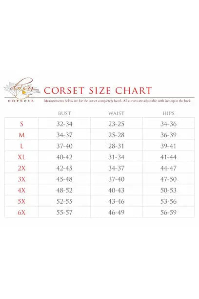 Top Drawer Sequin Steel Boned Curvy Cut Waist Cincher Corset Daisy Corsets