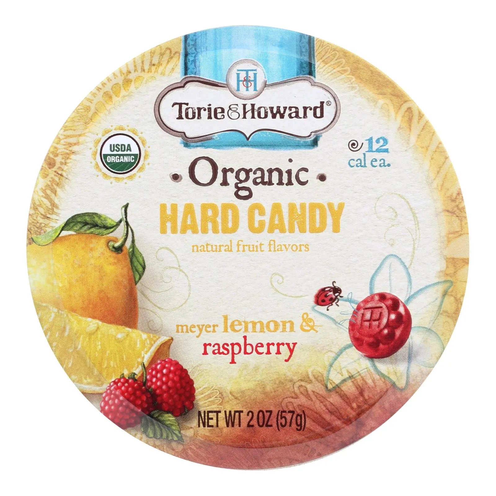 Torie And Howard Organic Hard Candy - Lemon And Raspberry - 2 Oz - Case Of 8 Torie & Howard