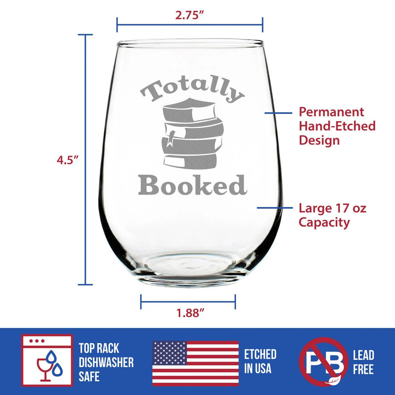 Totally Booked Stemless Wine Glass - Book Reader Gifts Bevvee