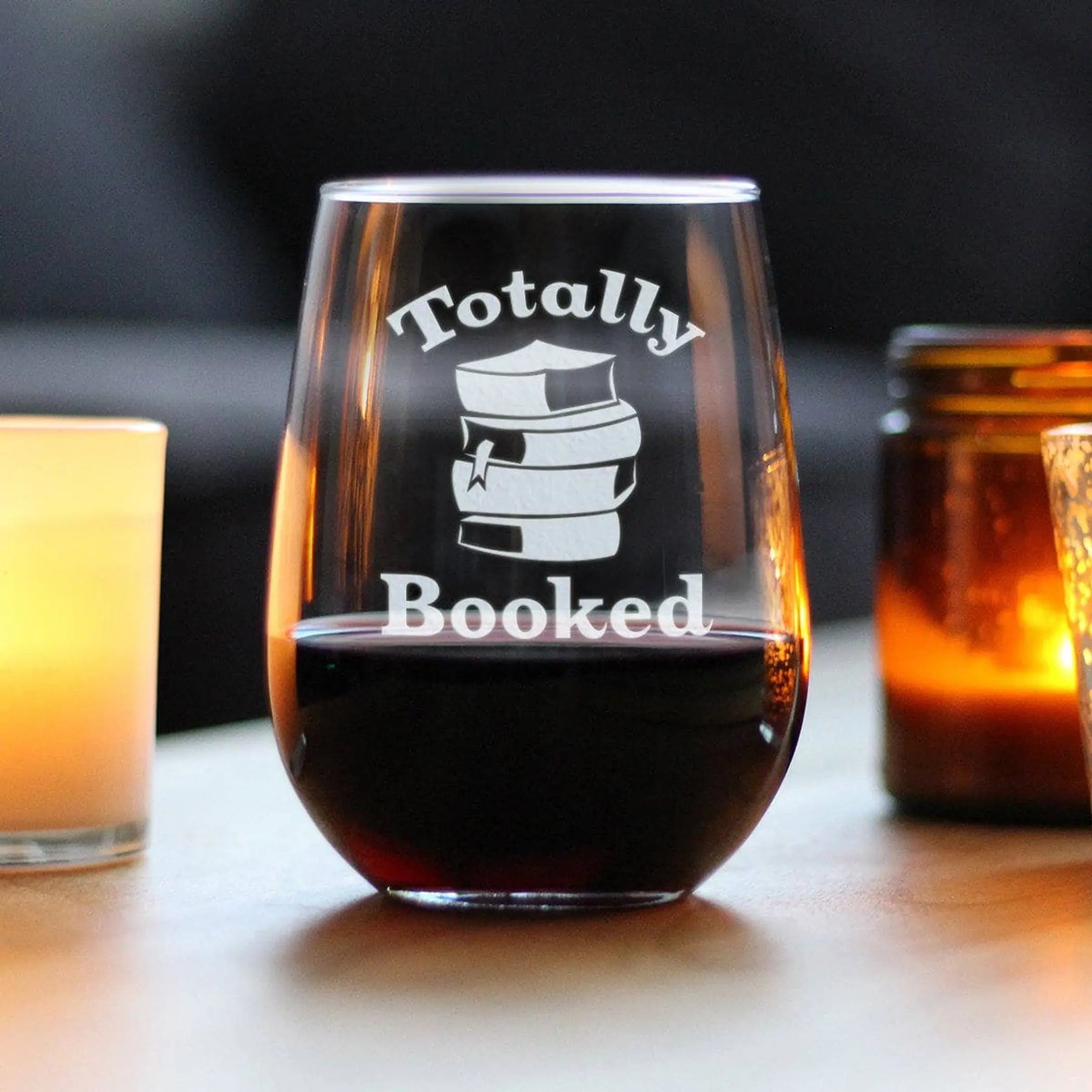 Totally Booked Stemless Wine Glass - Book Reader Gifts Bevvee