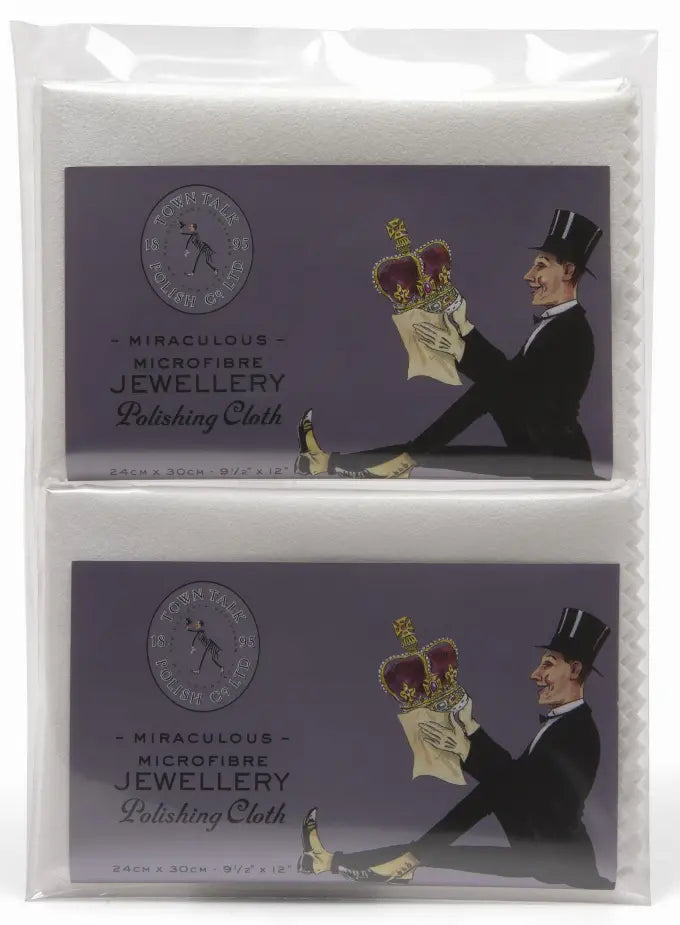 Town Talk Micro Fibre Jewelry Polishing Cloth (9.5 x 12) Set/2 Corbell Silver