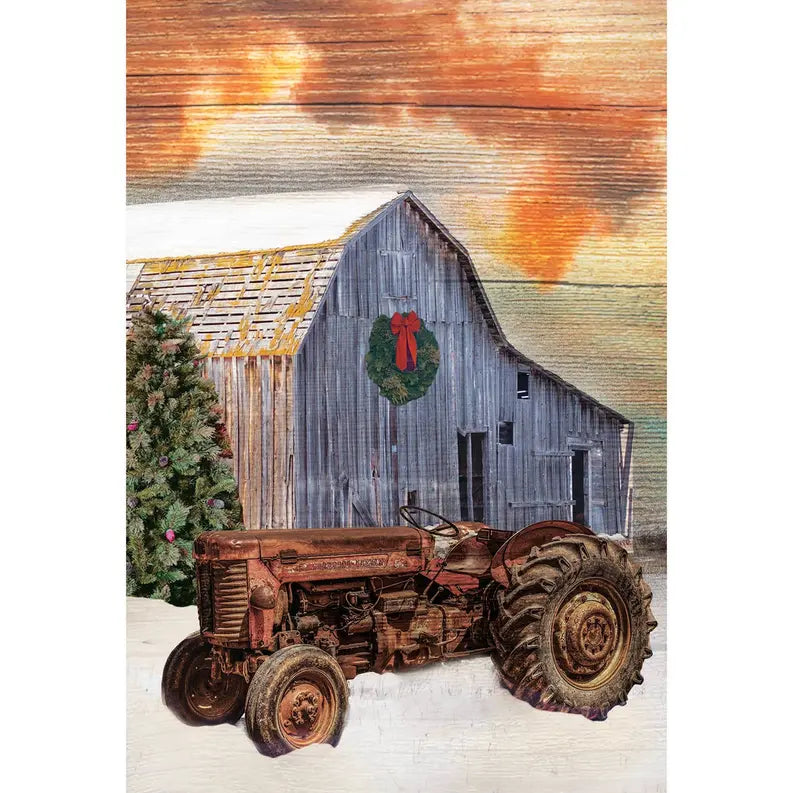 Tractor In Snow Flag Dicksons Inc