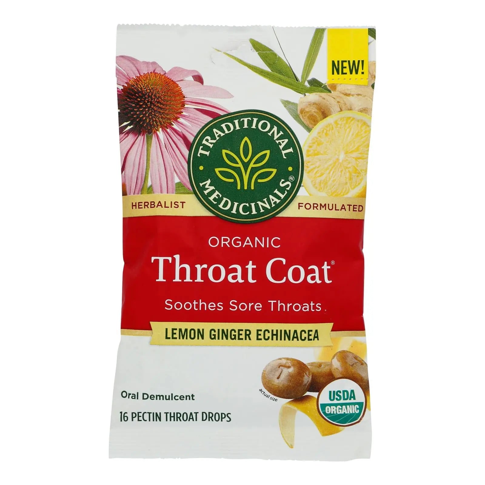 Traditional Medicinals - Lozng Lemon Ginger Echn - Case Of 12-16 Ct Traditional Medicinals