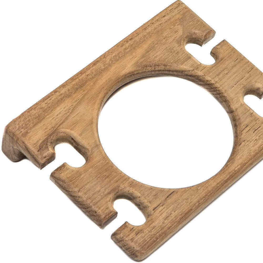 Traditional Solid Teak Wall Mount Cup and Toothbrush Holder Homeroots Bed & Bath
