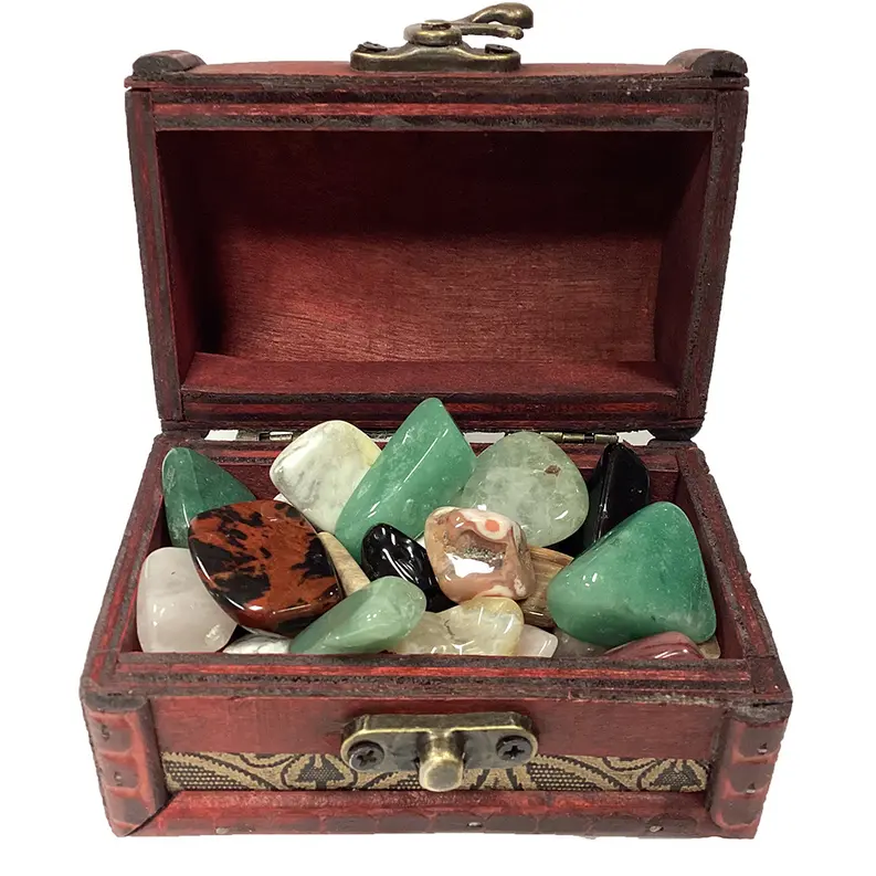 Treasure Chest with Assorted Tumble Stones Texas Toy Distribution