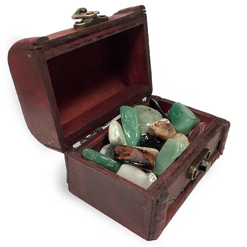 Treasure Chest with Assorted Tumble Stones Texas Toy Distribution