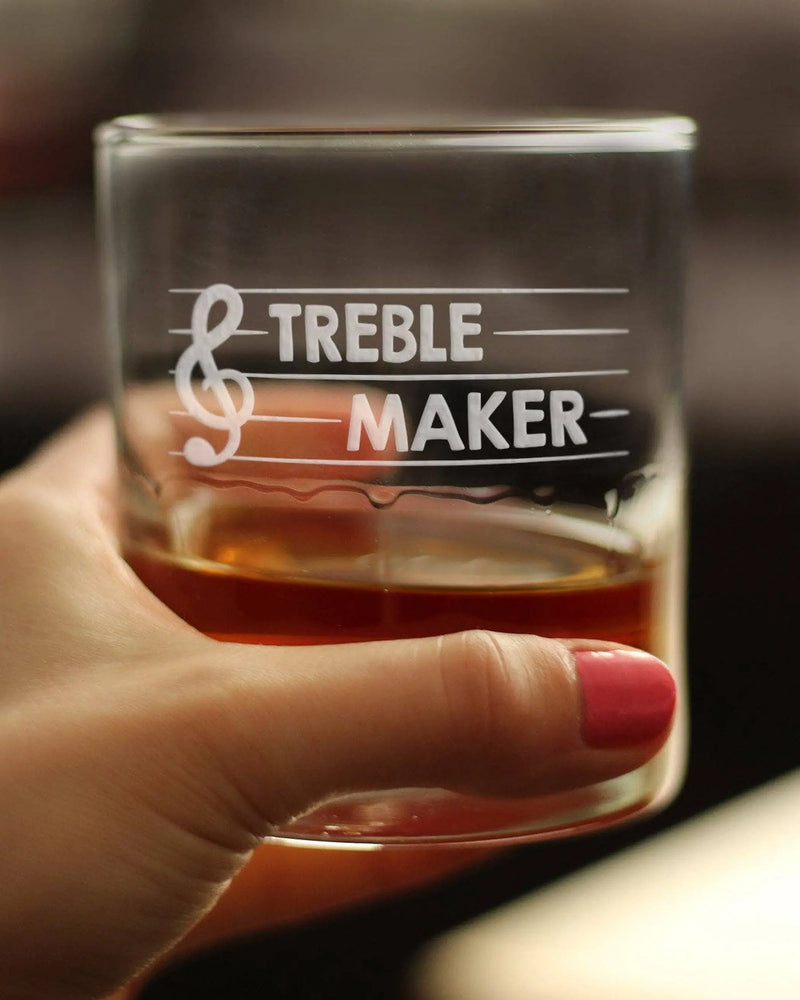 Treble Maker Whiskey Rocks Glass - Funny Musician Gifts Bevvee