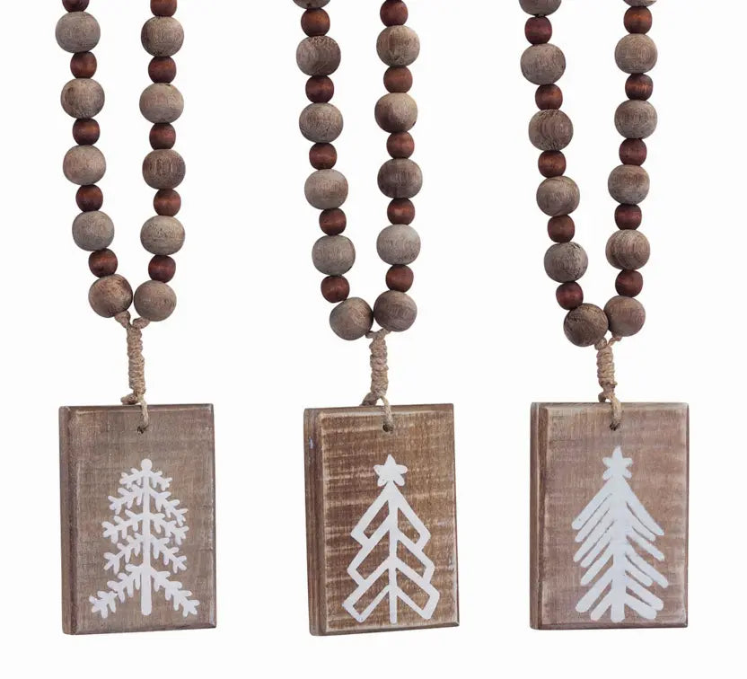 Tree Plaque Ornament (Set of 6) 13"H Wood Melrose Intl.