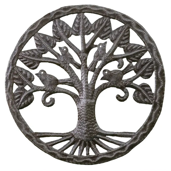 Tree and 4 Birds with Border Le Primitif Galleries