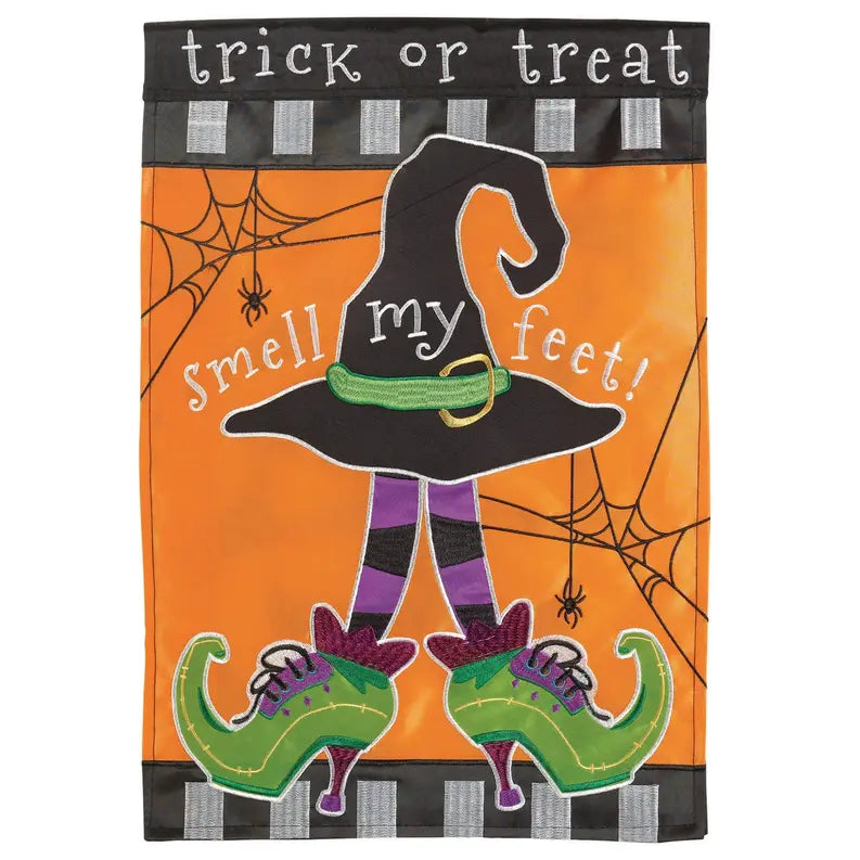 Trick Of Treat Smell My Feet Double Applique Garden Flag Dicksons Inc