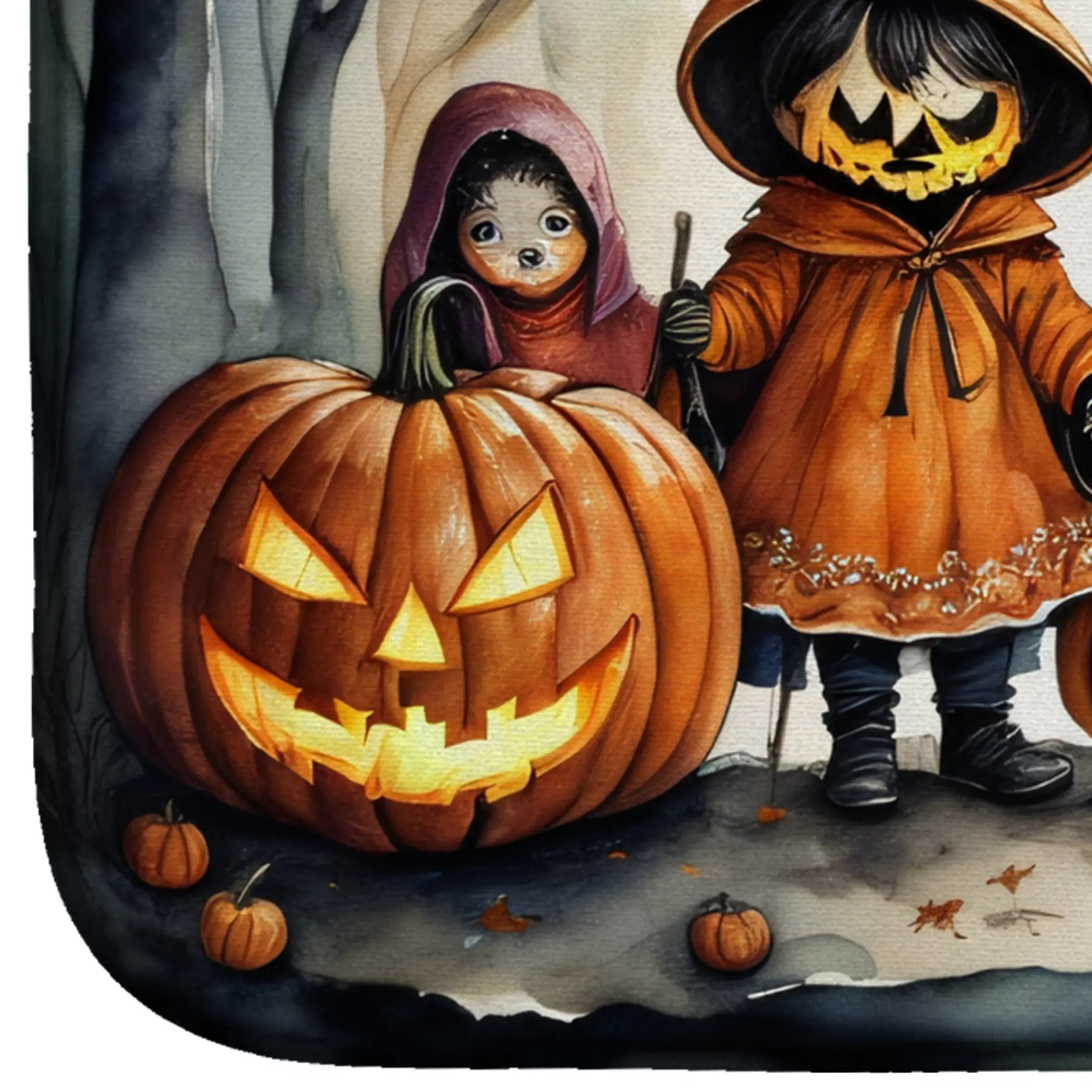 Trick or Treaters Spooky Halloween Dish Drying Mat Caroline's Treasures