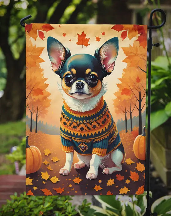 Tricolor Chihuahua Fall Garden Flag Caroline's Treasures