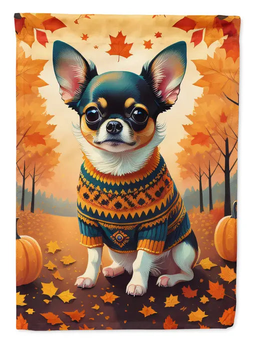 Tricolor Chihuahua Fall Garden Flag Caroline's Treasures