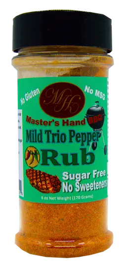 Trio Pepper Rub Mild Jar Master's Hand BBQ