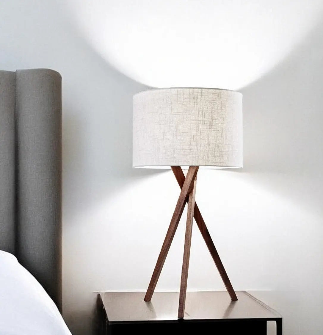 Tripod Leg Walnut Wood Table Lamp Homeroots Lighting