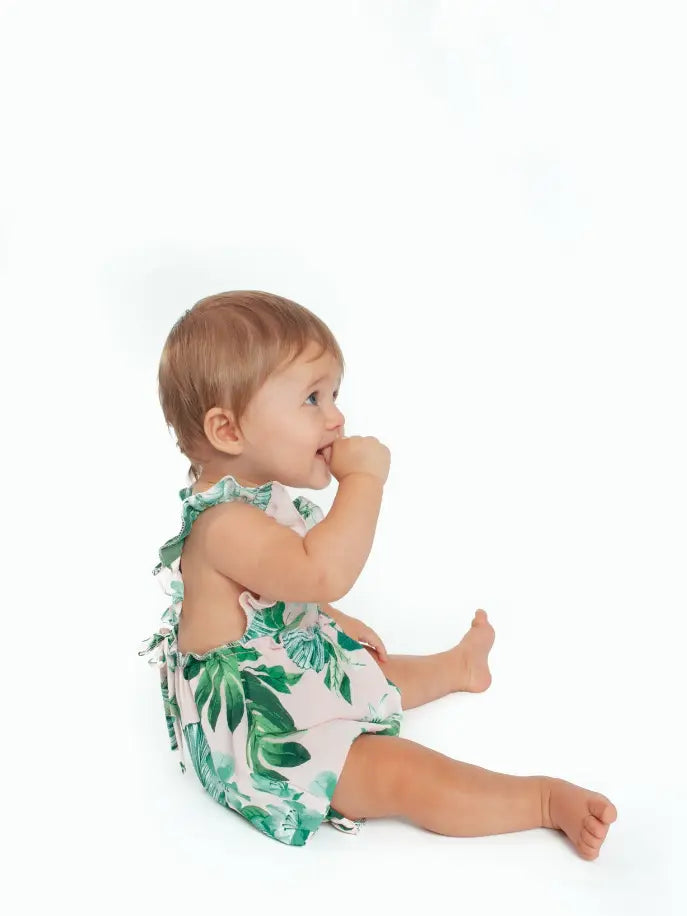 Tropical Floral Bubble Romper Little Mass