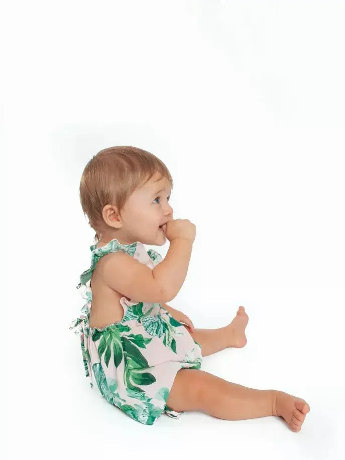 Tropical Floral Bubble Romper Little Mass
