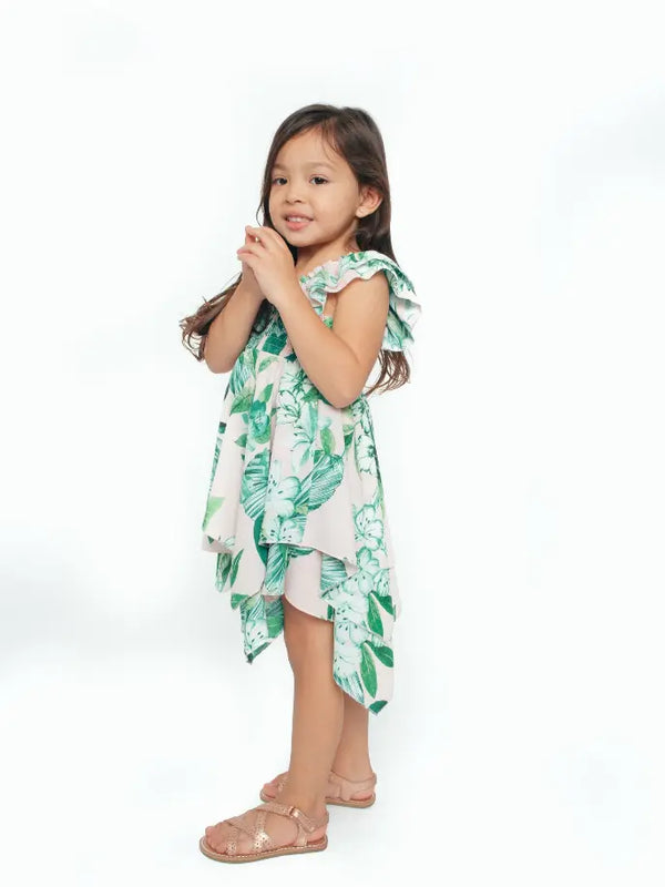 Tropical Floral Scarf Dress Little Mass