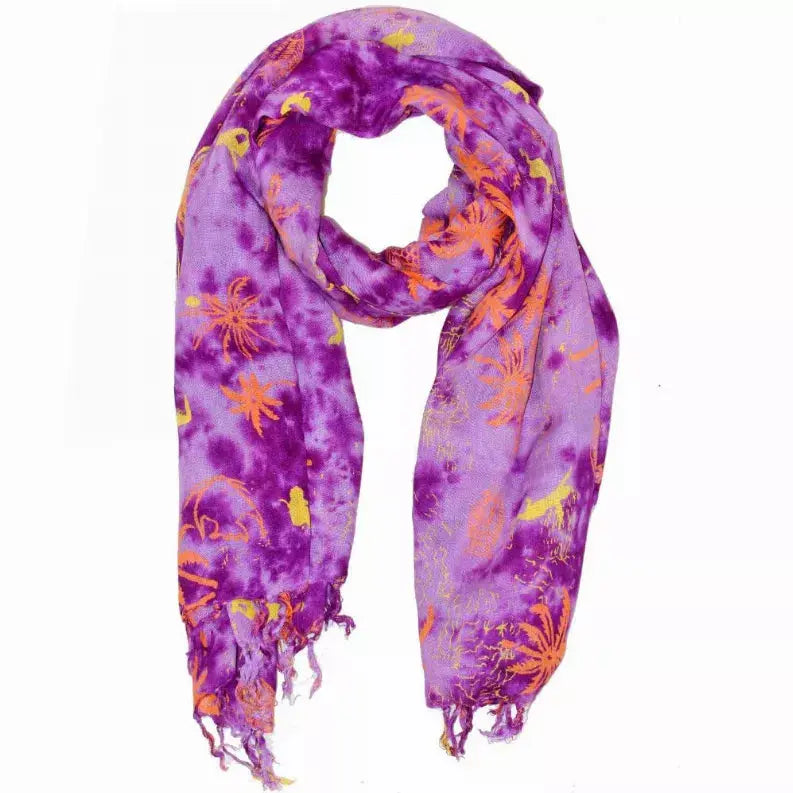 Tropical Island Getaway Print Sarong Wrap Wild Lotus
