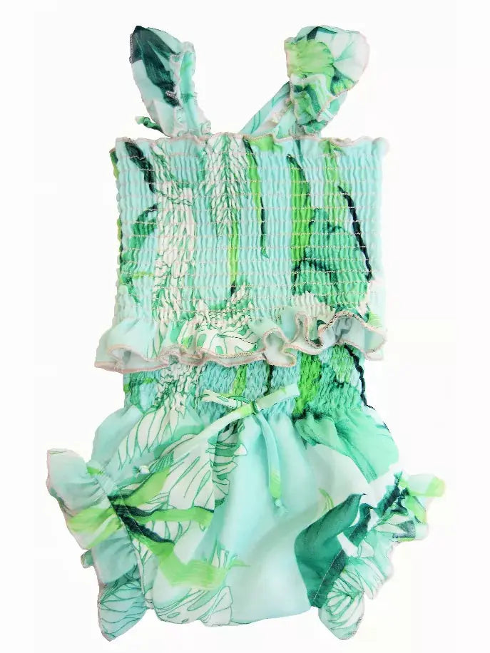 Tropical Paradise Smocked Top and Bloomers Set Little Mass