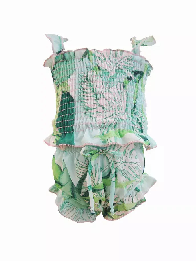 Tropical Paradise Smocked Top and Bloomers Set Little Mass