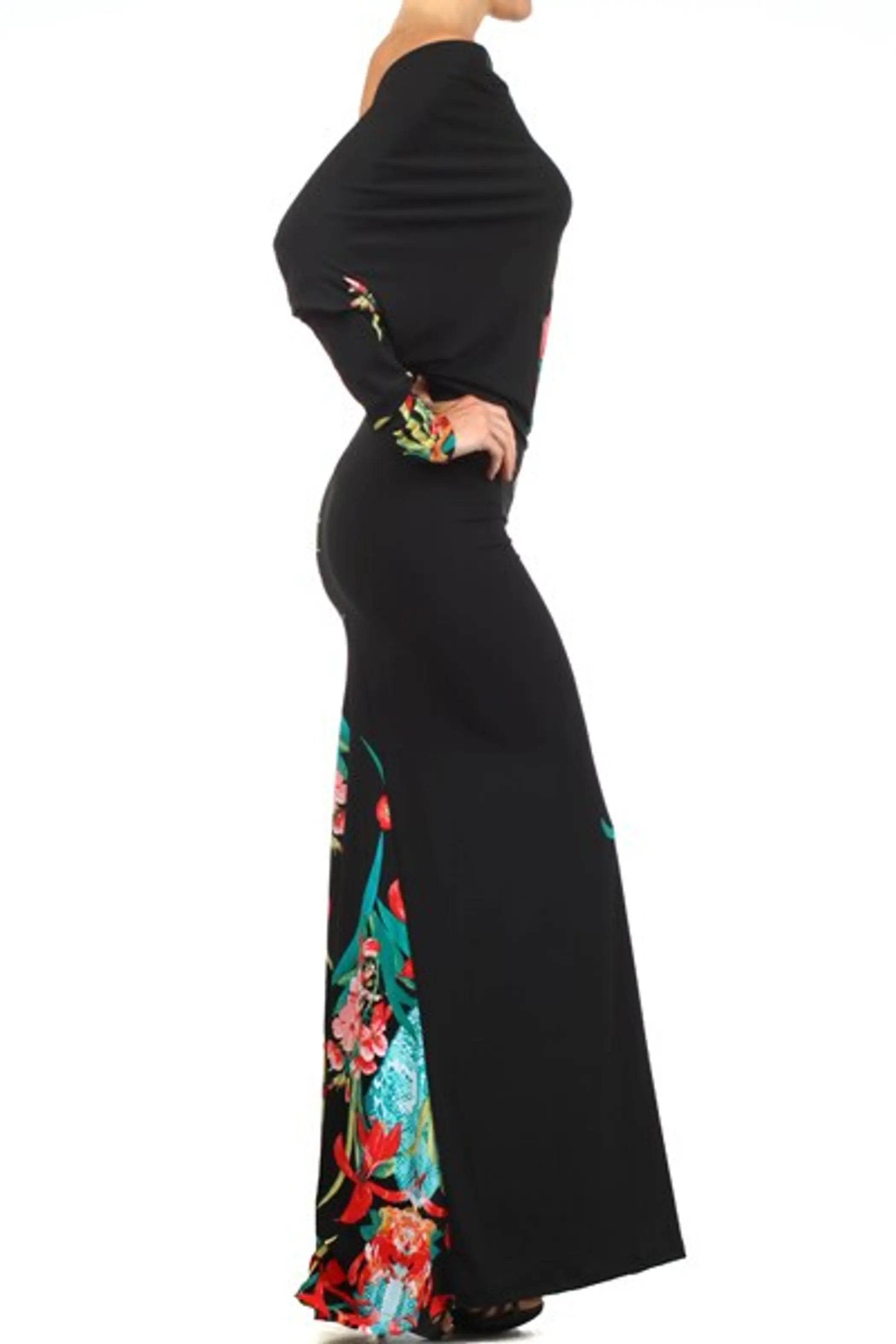 Tropical Print Dolman Maxi Dress SurelyMine