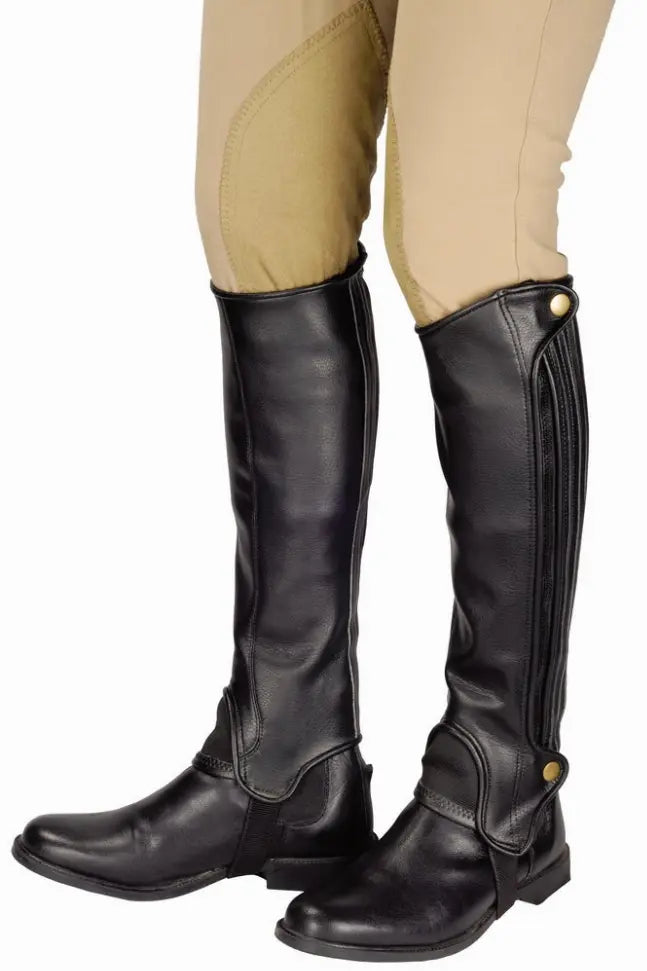 TuffRider Adult Grippy Grain Half Chaps Tall JPC Equestrian