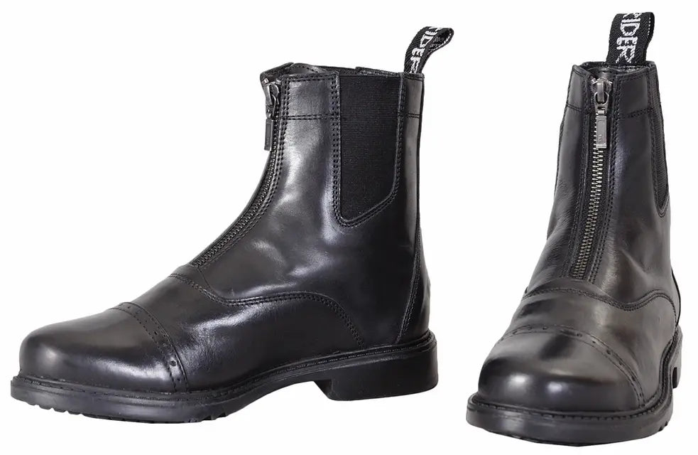 TuffRider Children's Baroque Front Zip Paddock Boots With Metal Zipper JPC Equestrian