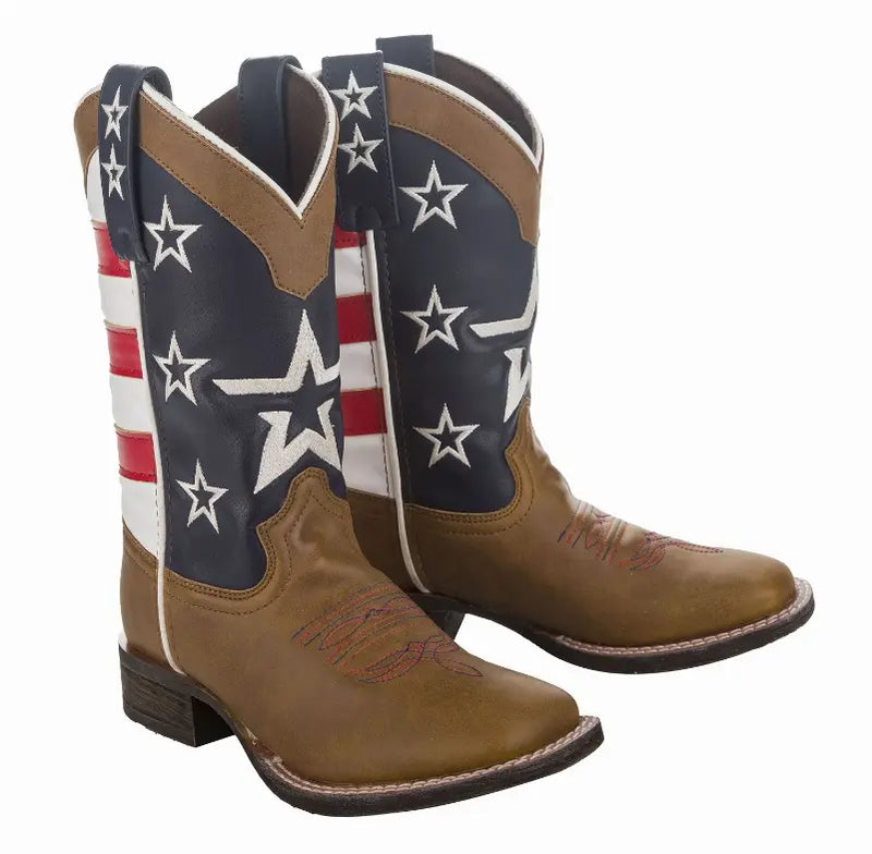 TuffRider Kids American Flag Cowboy Western Boots JPC Equestrian