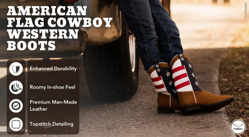 TuffRider Kids American Flag Cowboy Western Boots JPC Equestrian