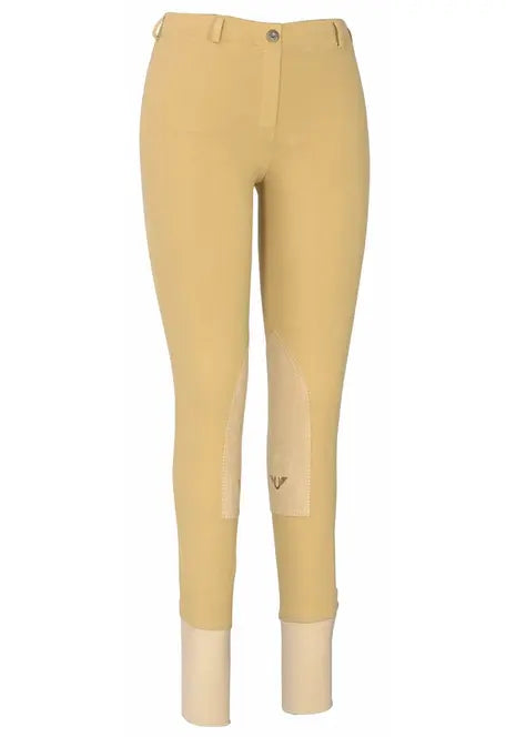 TuffRider Ladies Cotton Lowrise Pull-On Knee Patch Breeches JPC Equestrian