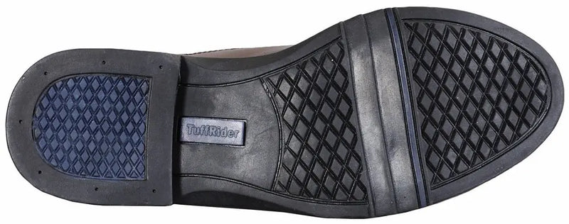 Black rubber shoe sole with textured grip pattern, designed for durability and traction, ideal for casual wear.