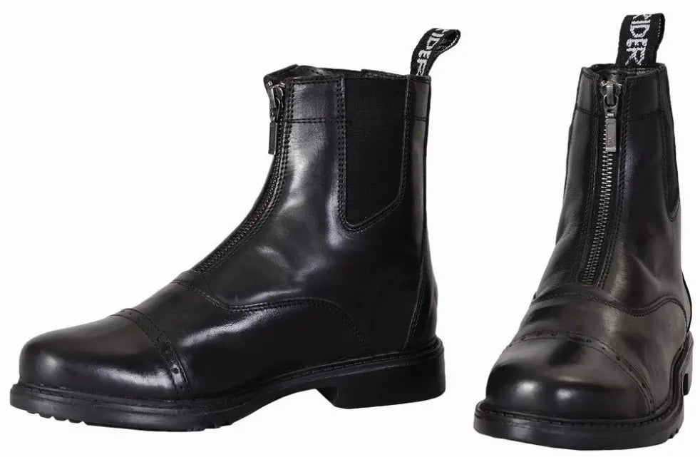 TuffRider Men's Baroque Front Zip Paddock Boots with Metal Zipper JPC Equestrian