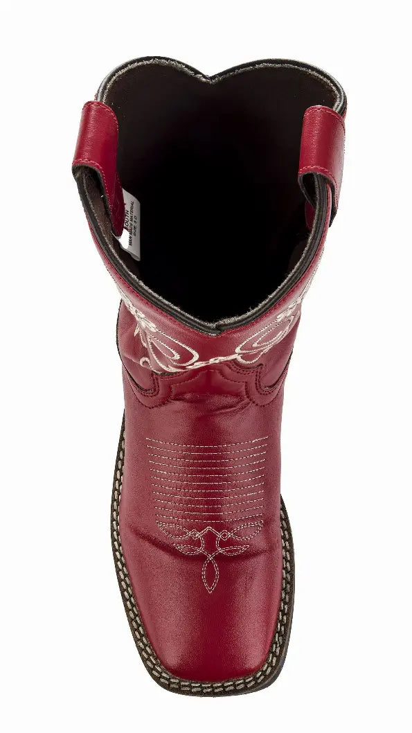 TuffRider Youth Fire Red Floral Western Boot JPC Equestrian