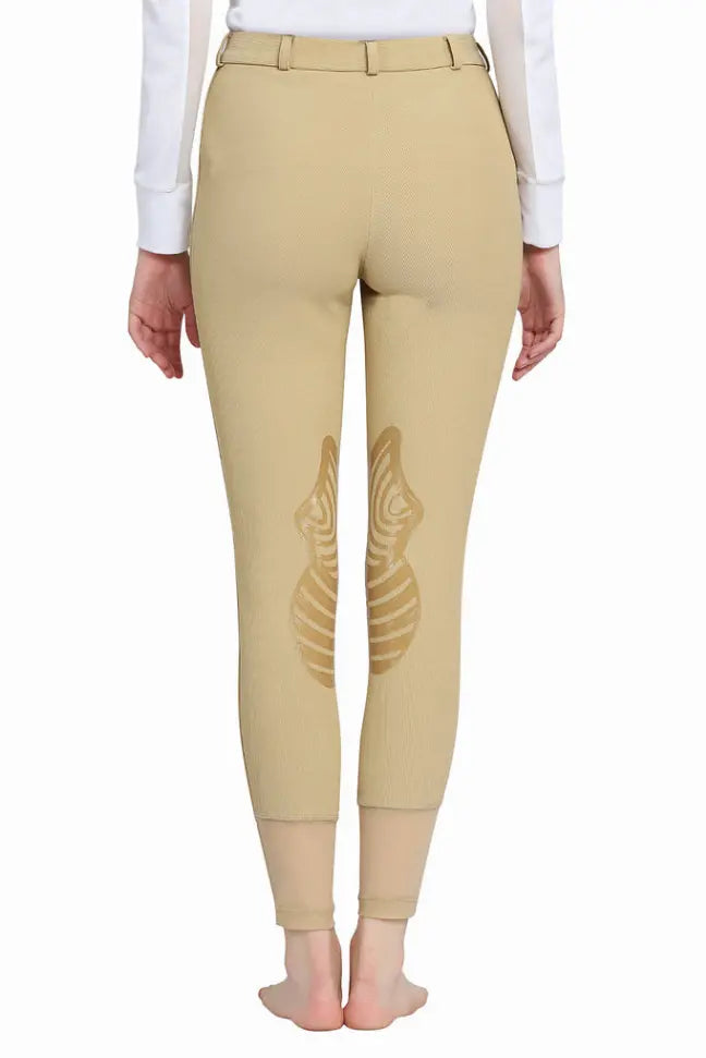 Tuffrider Tiffany Ribbed Breech With Silicone Knee Patch JPC Equestrian