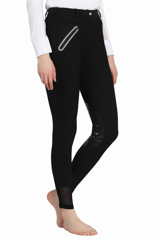 Tuffrider Tiffany Ribbed Breech With Silicone Knee Patch JPC Equestrian