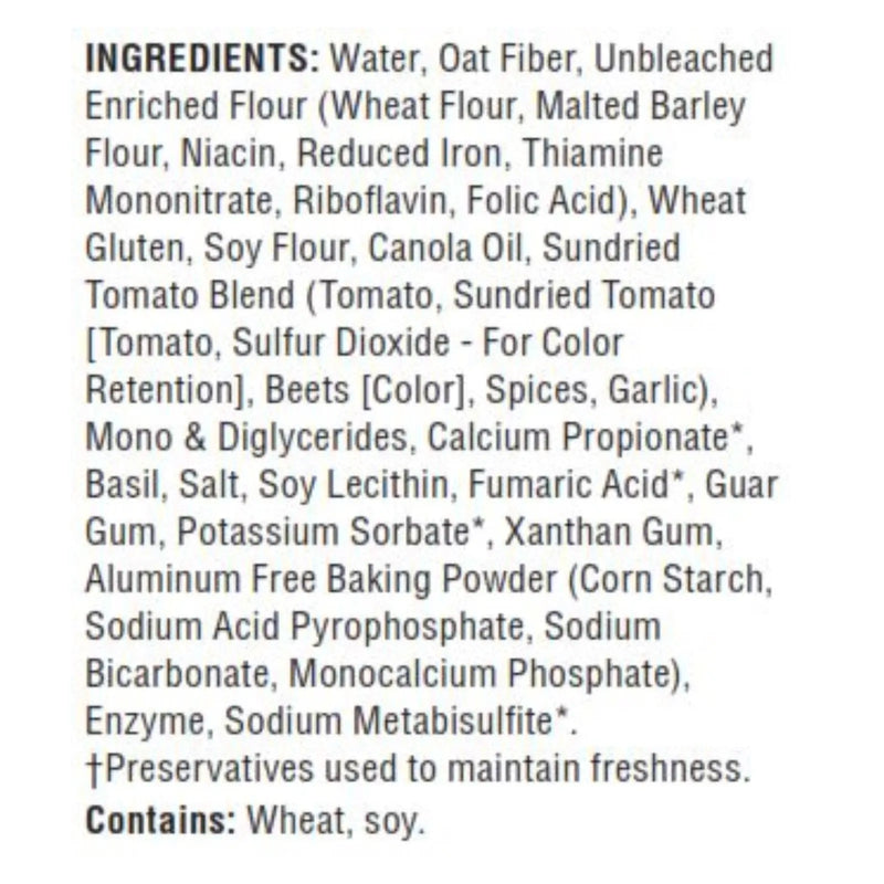 Tumaro's 8-inch Sundried Tomato Basil Carb Wise Wraps - Case Of 6 - 8 Ct Tumaro's