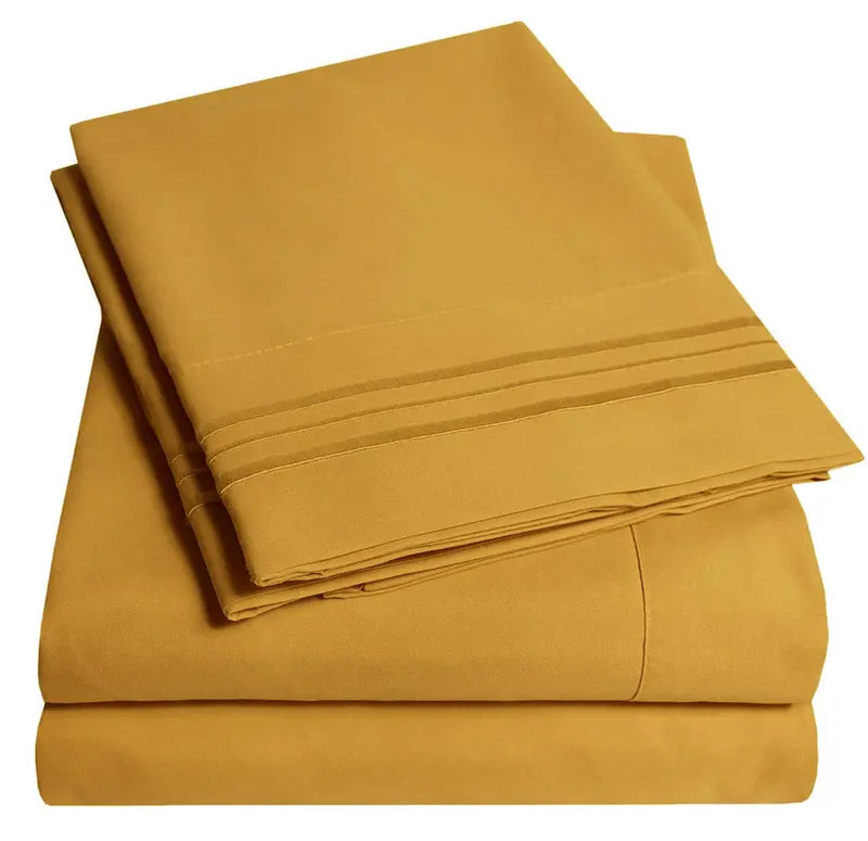 Turmeric 200 Embroidery Soft Sheet Set Wrinkle Resistant Home Mart Goods