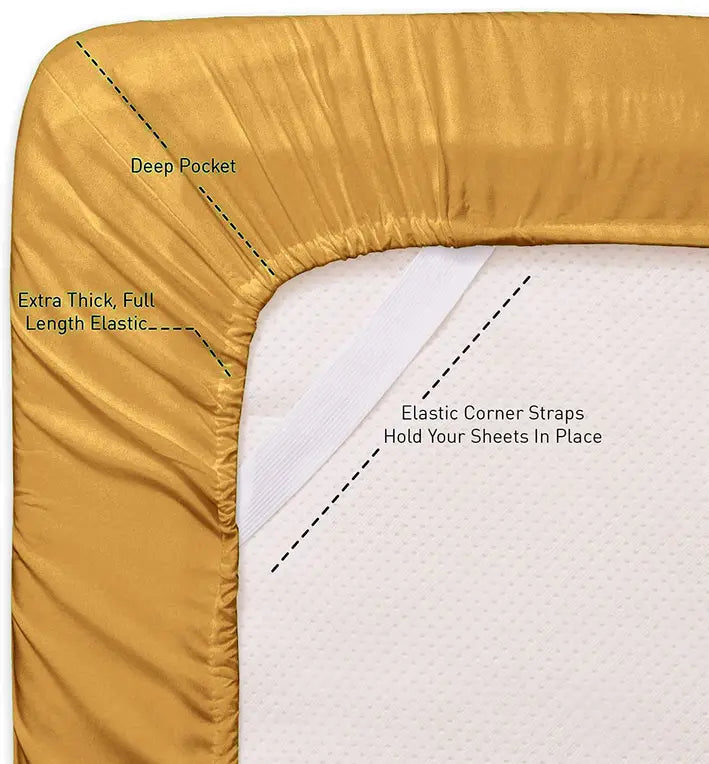 Turmeric 200 Embroidery Soft Sheet Set Wrinkle Resistant Home Mart Goods