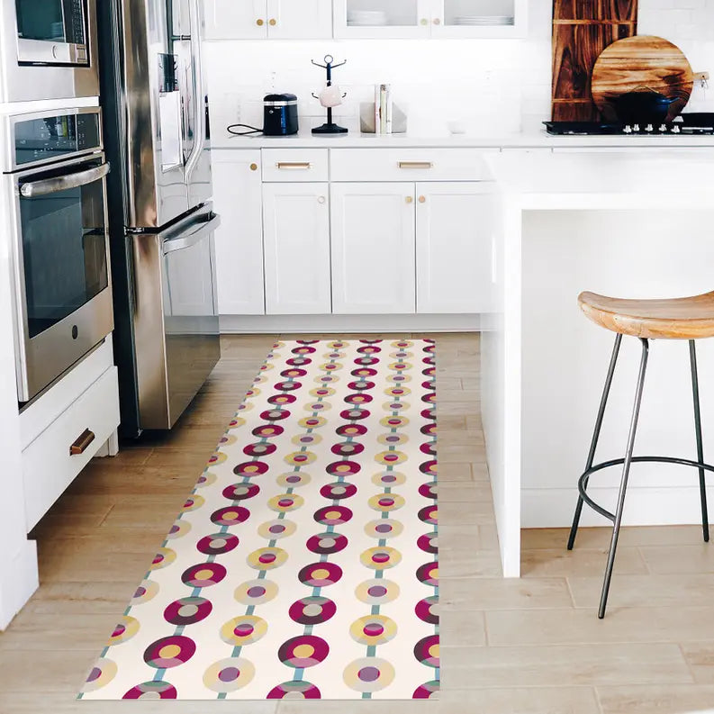 'Turntable' Multi-Color Geometric Non-Slip Indoor/Outdoor Rug SBC-LTD