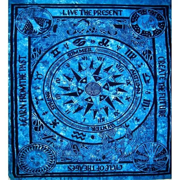 Turquoise Cycle Of The Ages Tapestry Wild Lotus