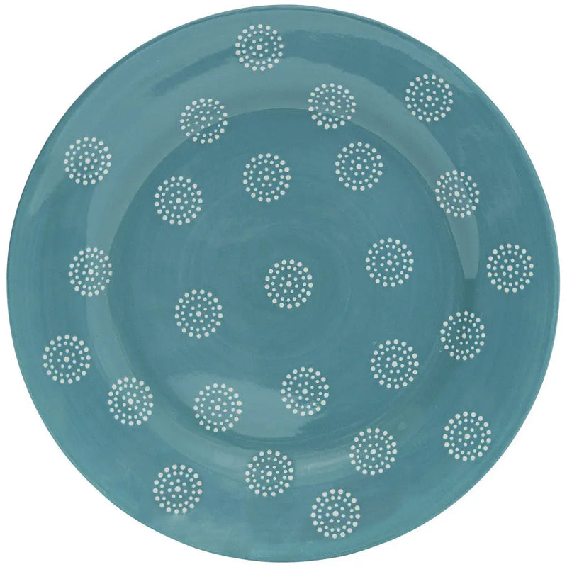 Turquoise Sixteen Piece Round Trellis Ceramic Service For Four Dinnerware Set Homeroots Kitchen & Dining