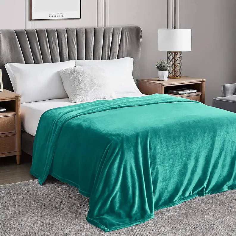 Turquoise Super Soft Plush Warm Cozy Bed Throw Blanket Home Mart Goods