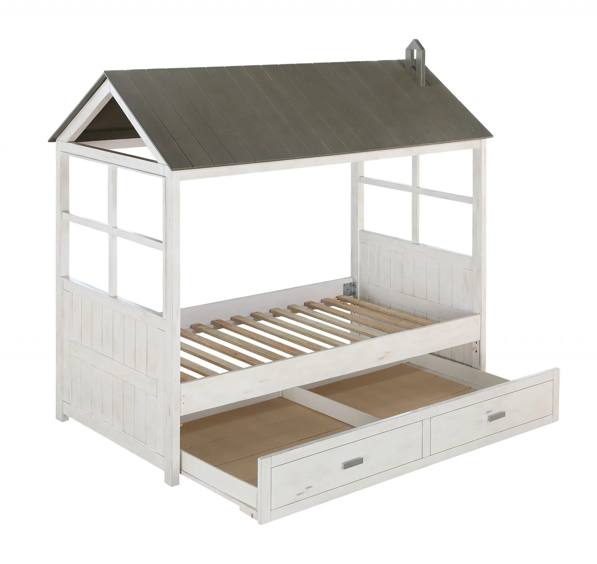 Twin White Two Drawers Bed Homeroots Bed & Bath